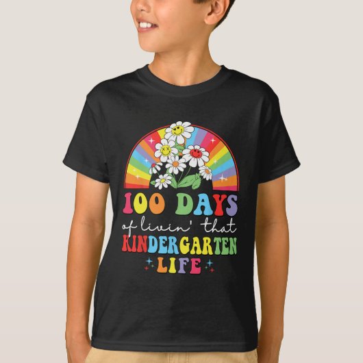 100日のlivin#39;その幼稚園ヒッピー・ライ tシャツ (正面)