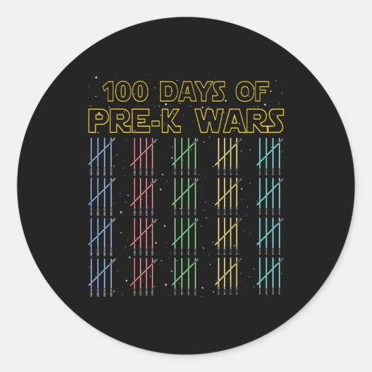 100日のPre-K Wars 100日目 ラウンドシール (正面)