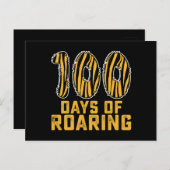 100日のRoaring Tiger おもしろい 100th Day School ポストカード (正面/裏面)