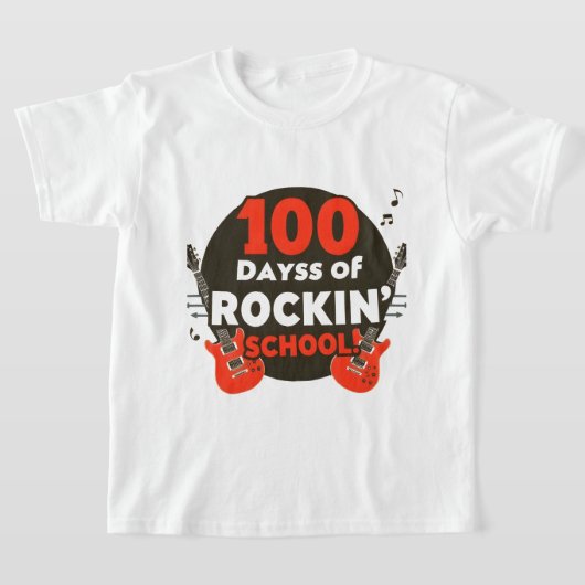 100日のRockin' School Kids' T-Shirt Tシャツ (レイダウン)