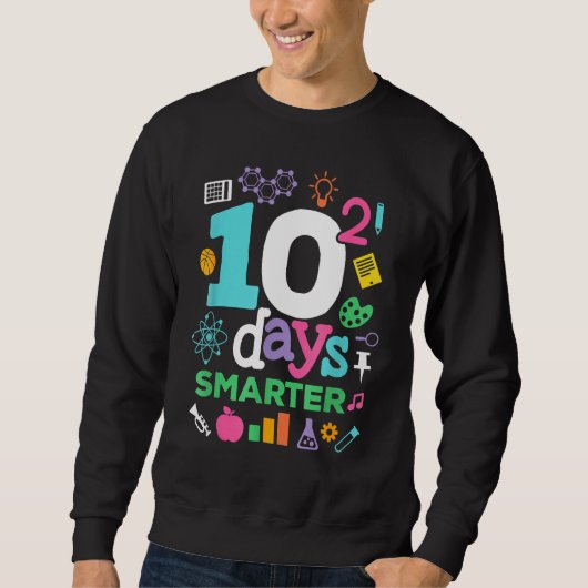 100日のSchool Shirt 10 Squared日（数学） スウェットシャツ (正面)