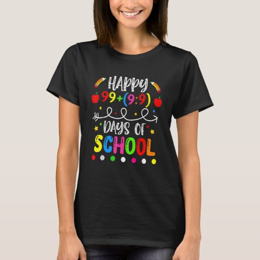 100日のSchool Shirt Math Equation先生Stu Tシャツ (正面)