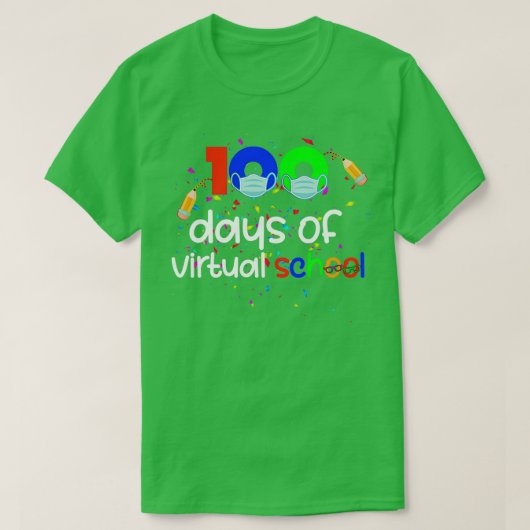 100日のVirtual School Distance学のソリューション Tシャツ (デザイン正面)