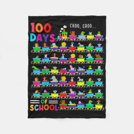 100日は動物と一緒にトレーニング子供100日スクー フリースブランケット (正面)