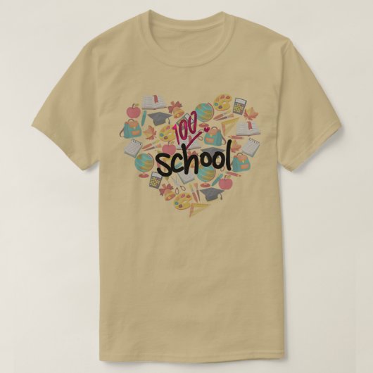 100日は学校の100日をシャープにし、それを愛する Tシャツ (デザイン正面)