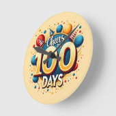 100日への応援:フェスティバル100日目 ラウンド壁時計 (傾斜)
