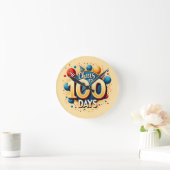 100日への応援:フェスティバル100日目 ラウンド壁時計 (ホーム)