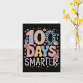 100日もっと賢くなったよ 100日目の学校生活を祝おう カード (黄色い花)