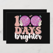 100日もっと輝くディスコボール 100日目の学校 招待状 (正面/裏面)