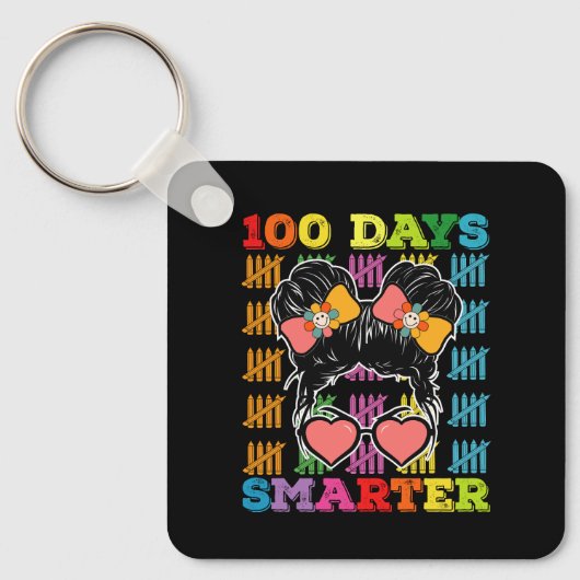 100日も賢くなったおだんごヘア 100日目の登校日 キーホルダー (正面)