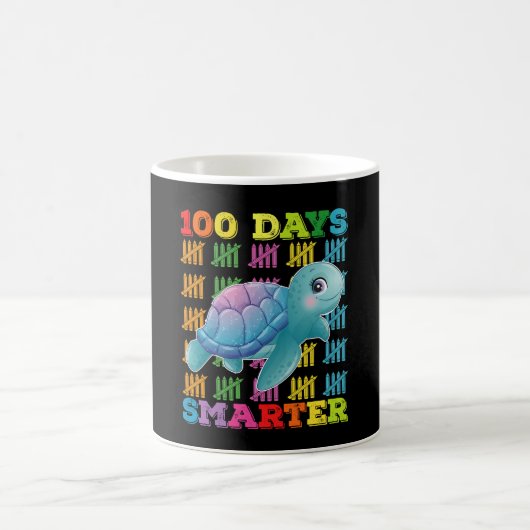 100日も賢くなったカメ 100日目の登校日 コーヒーマグカップ (中央)