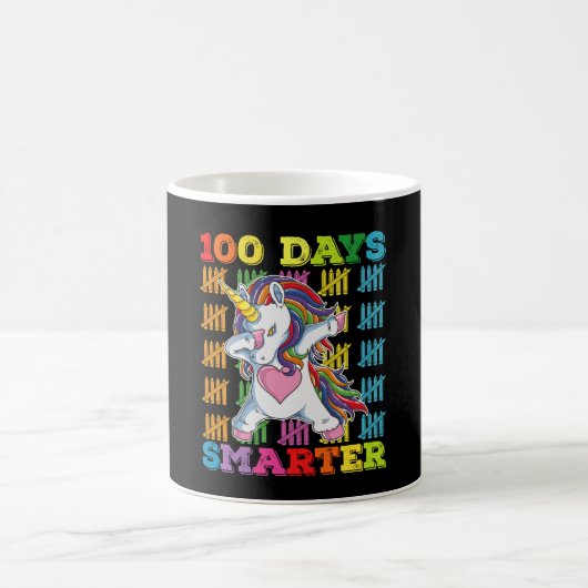100日も賢くなったユニコーン 100日目の登校日 コーヒーマグカップ (中央)