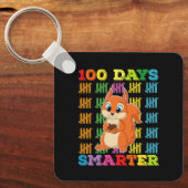 100日も賢くなったリス 100日目の登校日 キーホルダー (正面)