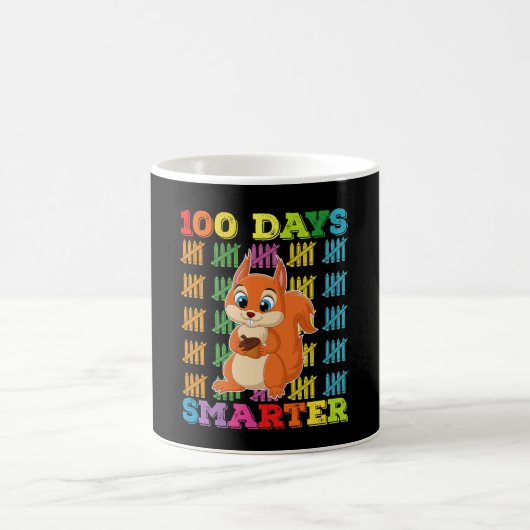 100日も賢くなったリス 100日目の登校日 コーヒーマグカップ (中央)
