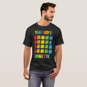 100日も賢くなった先生 子供 100日目の登校 Tシャツ (正面フル)