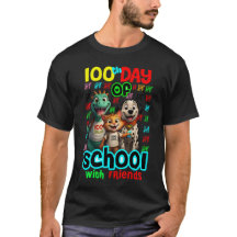 100日も賢くなった最高の友達たちTシャツ