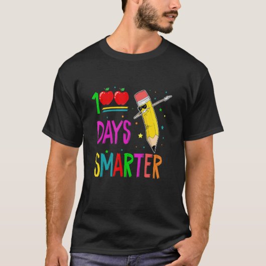 100日も賢くなった ダビング・クレヨン 100日目の学校 Tシャツ (正面)