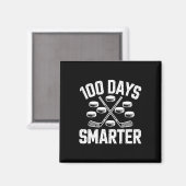 100日も賢くなった!ホッケー100日目の学校の生徒 マグネット (正面/裏面)