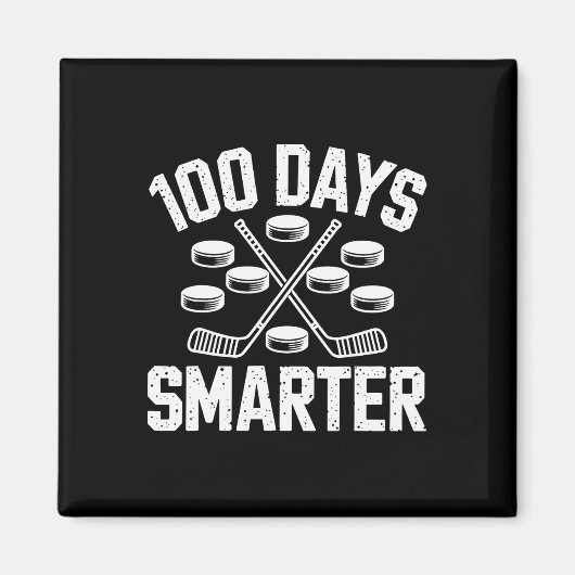 100日も賢くなった!ホッケー100日目の学校の生徒 マグネット (正面)