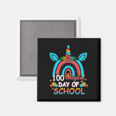 100日も賢くなった!レインボーユニコーン 100日目の登校 マグネット (正面/裏面)