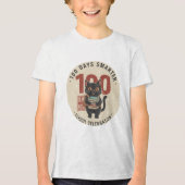 100日も賢くなった! 可愛い100日目記念Tシャツ トライブレンドTシャツ (正面)