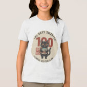 100日も賢くなった! 可愛い100日目記念Tシャツ トライブレンドTシャツ (正面)