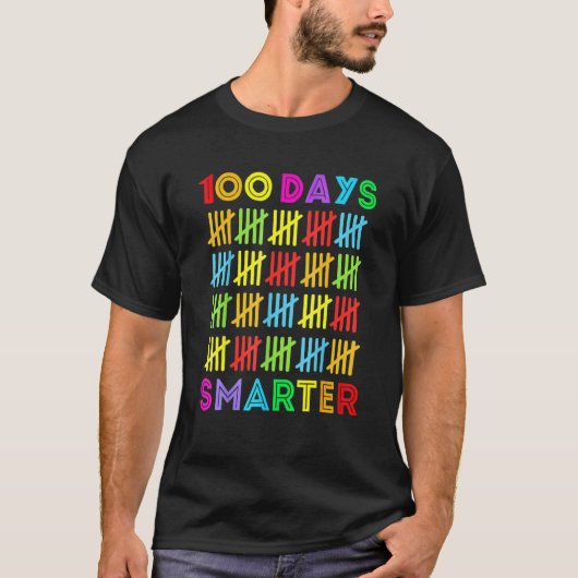 100日も賢くなった!100日目の学校が楽しい生徒 Tシャツ (正面)