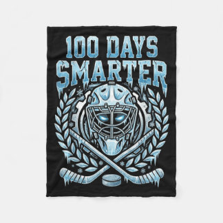 100日も賢くなった！100日目の学校ホッケーのお祝い フリースブランケット
