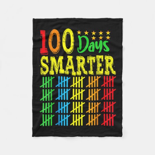 100日より賢くなる 学校生活100日を数える フリースブランケット (正面)
