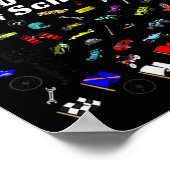 100日をテーマにしたスクールレースカー ポスター (角)