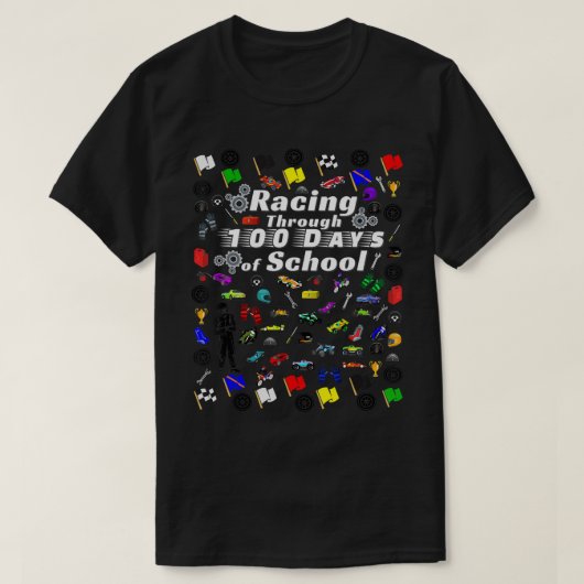 100日をテーマにしたスクールレースカー Tシャツ (デザイン正面)