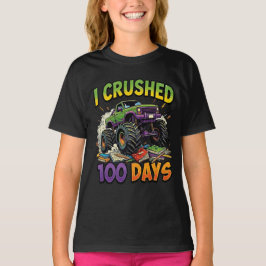 100日を乗り越えたモンスタートラックの少年 小学1年生 Tシャツ