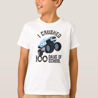 100日を乗り越えた青いモンスタートラック Tシャツ