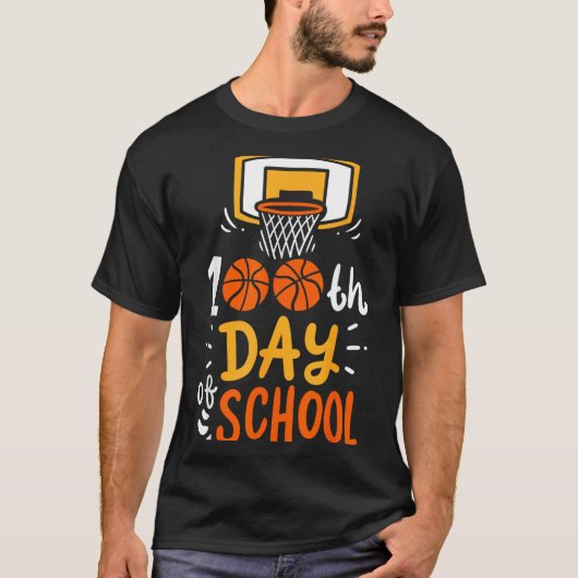 100日を祝う学校の野球 Tシャツ (正面)
