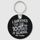 100日を迎えたよ 学校100日おめでとう キーホルダー (正面)