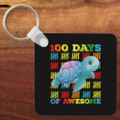 100日を迎えたカメのイカした100日間 学校 キーホルダー (正面)