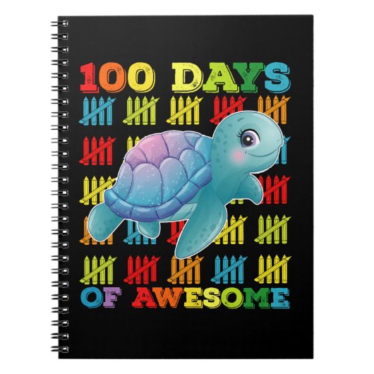 100日を迎えたカメ 100日目の学校 ノートブック (正面)