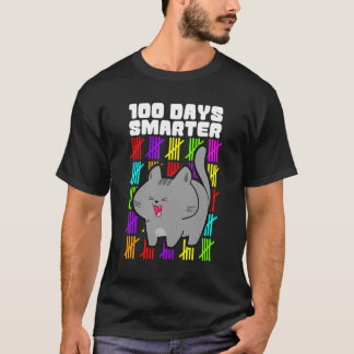 100日を迎えたネコTシャツ 100日の学校 男の子 女の子 Tシャツ