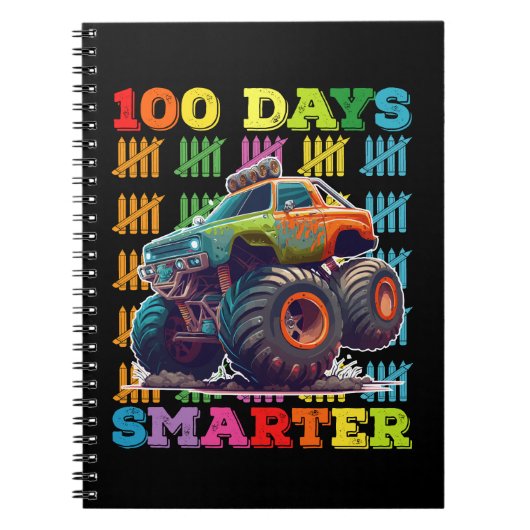 100日を迎えた賢いモンスタートラック 100日目の学校 ノートブック (正面)