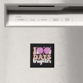 100日を迎えて輝くディスコボール 100日目の登校日 マグネット (インサイチュ (食洗機))