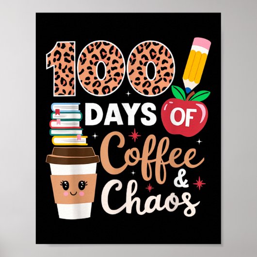 100日コーヒーとカオス先生100日目 ポスター (正面)