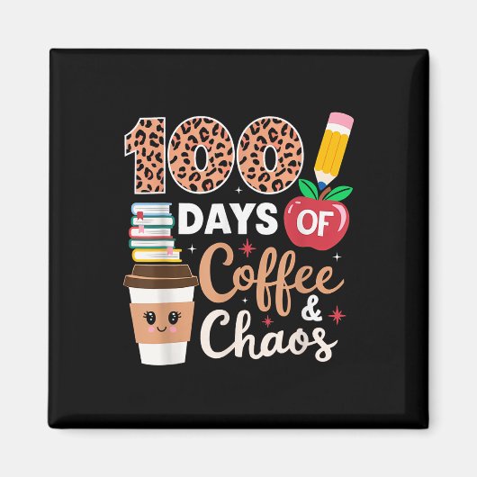 100日コーヒーとカオス先生100日目 マグネット (正面)