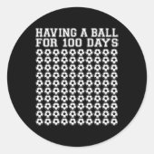 100日サッカースポーツのためのボール100スクーの日 ラウンドシール (正面)