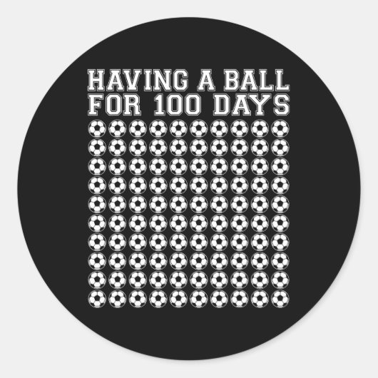 100日サッカースポーツのためのボール100スクーの日 ラウンドシール (正面)