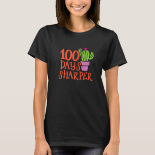 100日シャープサボテン100th Day of School Cute Tシャツ