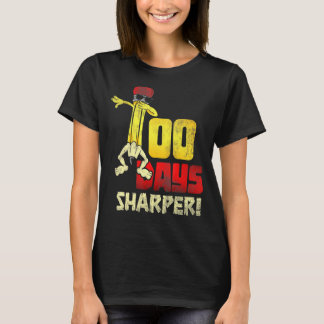 100日シャープダブ鉛筆学生子供100日 Tシャツ