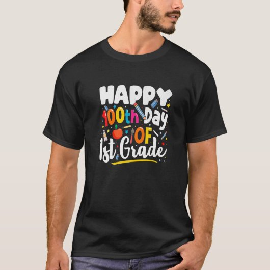 100日スクールシャツ先生ギフト100日目 Tシャツ (正面)