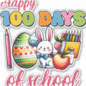 100日スクールボーイガールイースター100学校の日 シール (正面)