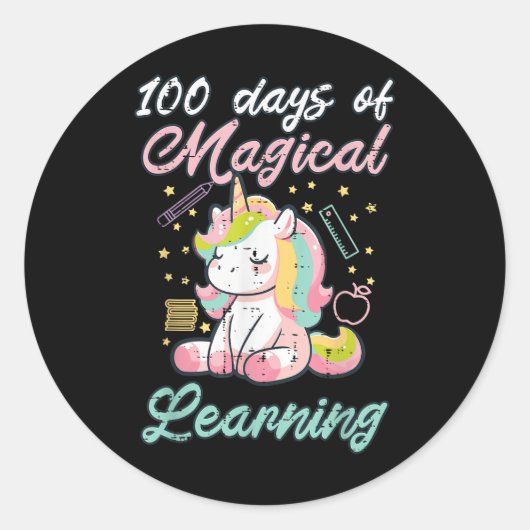 100日ス学マジカルユニコーン100th Day Girls ラウンドシール (正面)