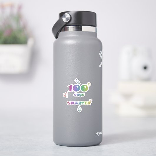 100日ス頭が切れるテッカー – おもしろいスクールのマイルストーン シール (HydroFlask)